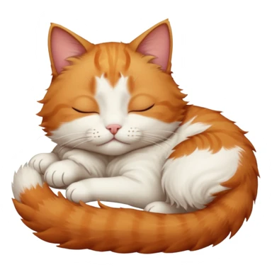 ginger and white small cat eyes closed lying down in weird position sticker