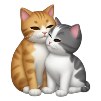 cat with partner kissing sticker