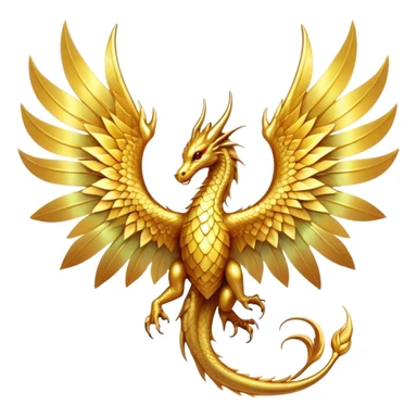 Golden Dragon wings sticker