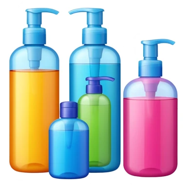 3 shampoo bottles  sticker