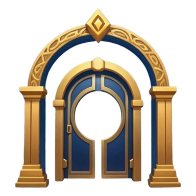 universe gate object icon, gigantic cosmic portal doorway, swirling galaxy energy inside, glowing starry aura, mystical space runes, fantasy sci-fi style, 3D cartoon, mobile game icon style, centered, clean background, no text, no watermark sticker