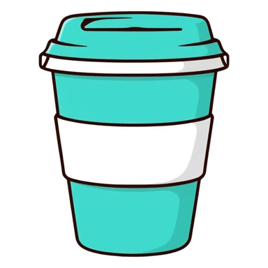 Aqua coffee cup sticker