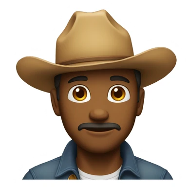 😔 with cowboyhat sticker
