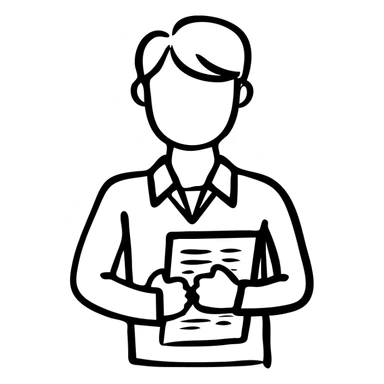 Staff manager, person in business attire with clipboard or chart, managing team members, professional leadership symbol sticker