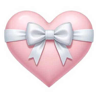 Pastel pink heart with white bow sticker