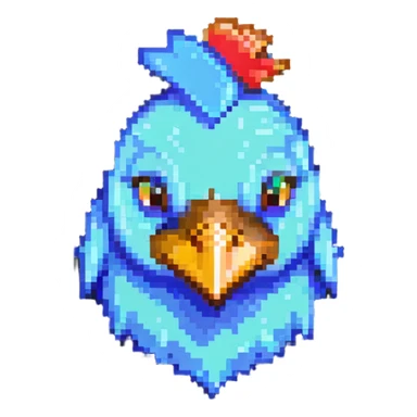 ultra-minimal blocky Minecraft chicken head emoji with one large colorful square pixel, perfectly square, extremely simple, abstract, playful, childlike sticker
