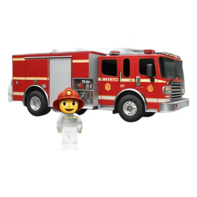 fireman next to a fire truck sticker