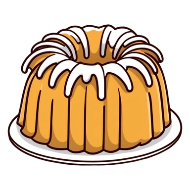 vanilla bundt cake with chocolate frosting and white sprinkles sticker