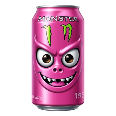 Pink monster energy drink with the logo of original monster company energy drink do not add the face in it just normal monster can  sticker