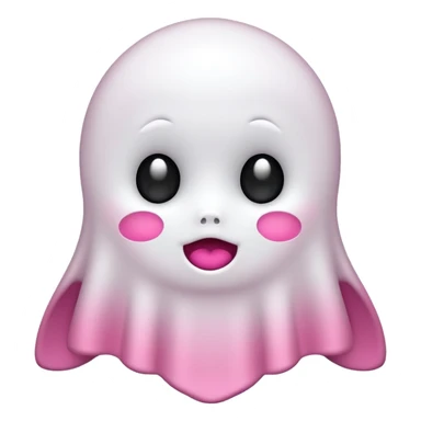 fantasma cute con lazo rosa sticker