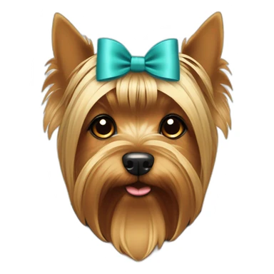 Giant Dog Yorkshire Terrier with bow on the head with ears down sticker