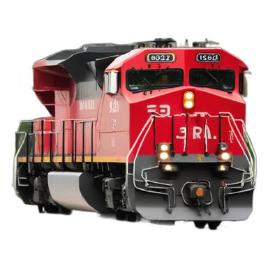 Red CP RAIL freight locomotive head on view sticker