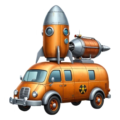 Heroic SuperBug Ron’s exterminator superminator antique rocket-powered tall robot transit van (motto: Bombing creepy bugs is fun) sticker