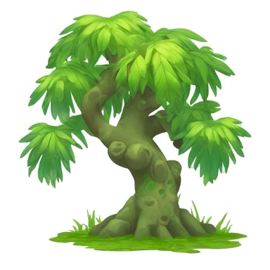 Colorful earthly muddy fresh Cool Cute Fantasy legendary swampy tree-jungle-bird plant-grass-type-Dendro-avian Fakemon full body sticker