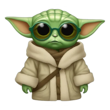 Baby-yoda with sunglasses sticker