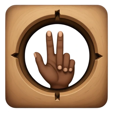 Finger pointing inside a hole sticker