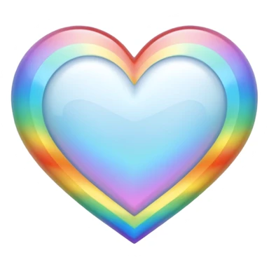 white heart with holographic rainbow fill sticker