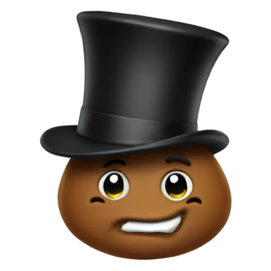 Poop with a top hat sticker