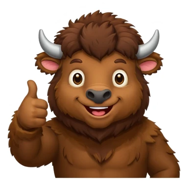Funny bison showing thumbs up sticker