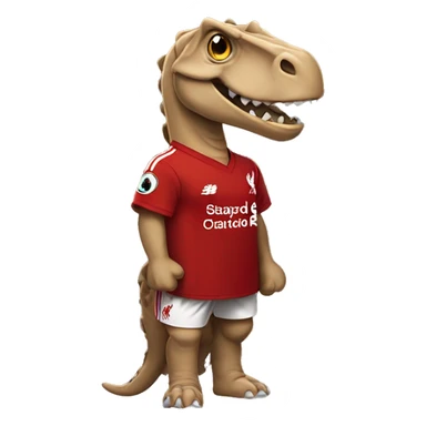 dinasour wearing a liverpool shirt’s  sticker