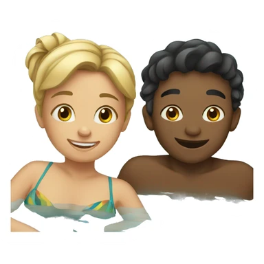 Girl and a boy swimming in a pool sticker