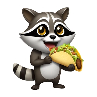 Ecstatic Raccoon eating a taco sticker