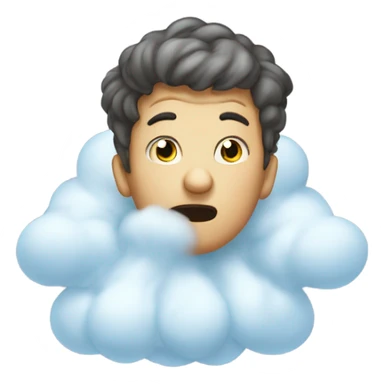A boy in a fart cloud sticker