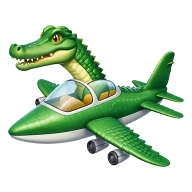Crocodile flying an airplane sticker