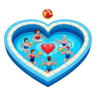 Natación  y voley en un corazón de color  sticker