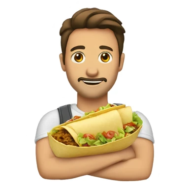 Énorme avec un tacos a la main sticker