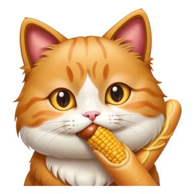Quiero un gato tierno comiendo una banderilla sticker