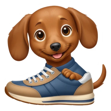 Dachshund wearing sneakers sticker