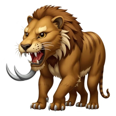 saber-toothed Smilodon, with long teeth sticker