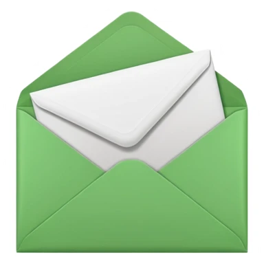 green envelope with letter in it sticker