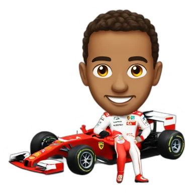 lewis hamilton in a ferrari sticker