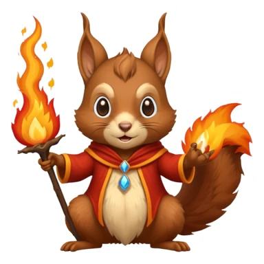 wizard squirrel summoning fire sticker