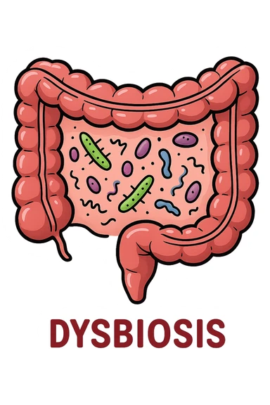 intestino con disbiosi  sticker