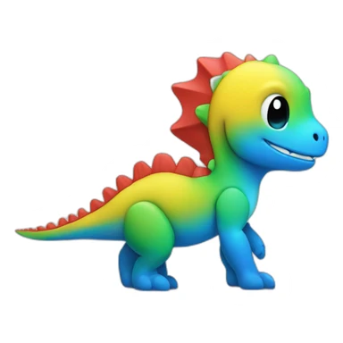 red, yellow, green and blue cute google chrome dino sticker