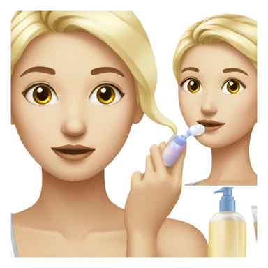 blonde girl doing skincare  sticker