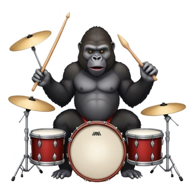 Gorilla playing drums  sticker
