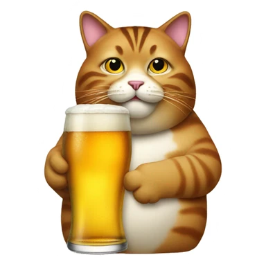 a fat cat drink beer sticker