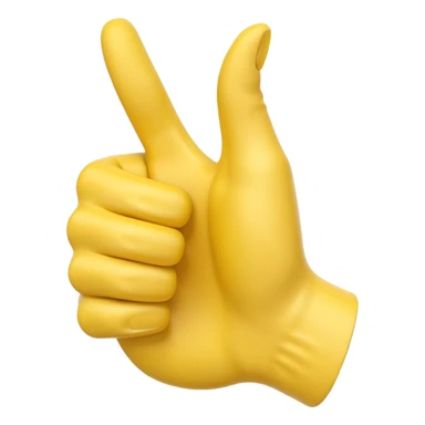 Use the original thumbs up emoji as a template, and create an image of a modified thumbs up where an exact copy but much smaller version of the large thumbs up, has its fingers wrapped around the large thumbs up sticker