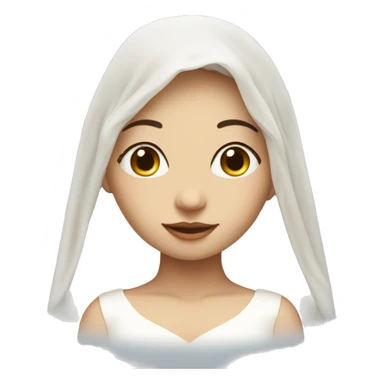 dreamy girl with closed eyes with bridal veil sticker