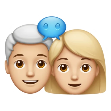 two faces connected by speech bubbles sticker