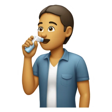 Person using nose spray  sticker