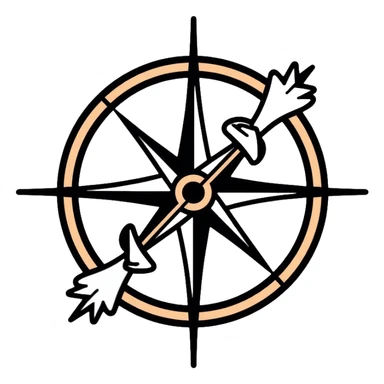 compass with elegant white ribbon wrapped around it sticker