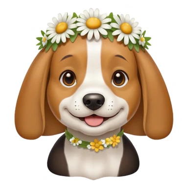 Beagle wearing a daisy flower on its head  sticker