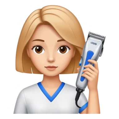 Girl with hair clippers sticker