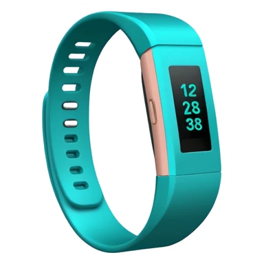 a teal fitbit band lying flat in the style of an ios emoji  sticker