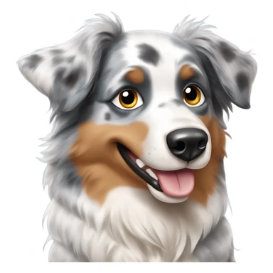 Australian Shepherd Blue merle with thumps up sticker